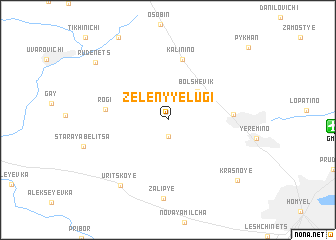 map of Zelënyye Lugi