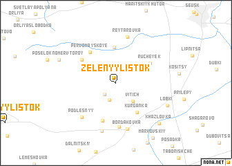 map of Zelënyy Listok