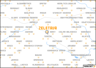 map of Želetava