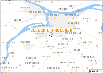 map of Železnička Kolonja