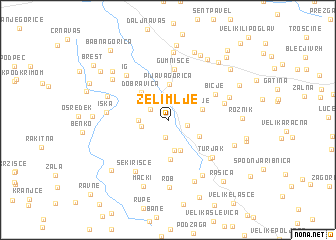 map of Želimlje