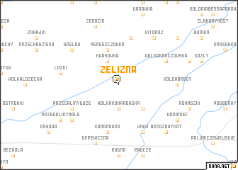 map of Żelizna