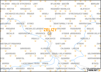 map of Želízy