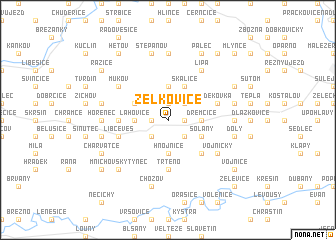 map of Želkovice