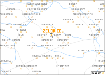 map of Želovice