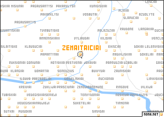 map of Žemaitaičiai
