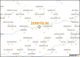 map of Žemaitėliai