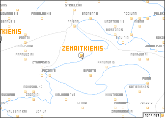 map of Žemaitkiemis