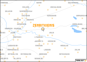 map of Žemaitkiemis