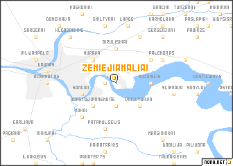 map of Žemieji Amaliai