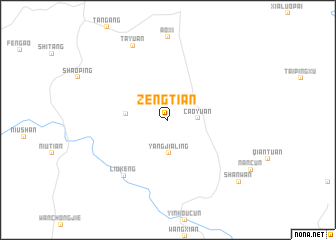 map of Zengtian