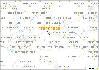 map of Zepfenhan