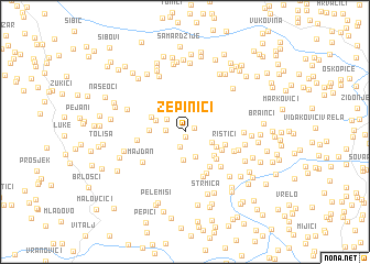 map of Žepinići