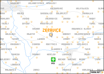 map of Žeravice