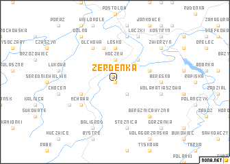map of Żerdenka