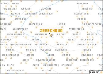 map of Żerechowa