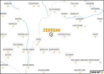 map of Zereshk