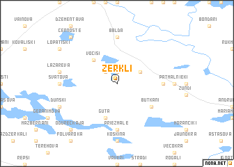 map of Žerkļi