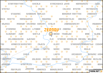 map of Žernov