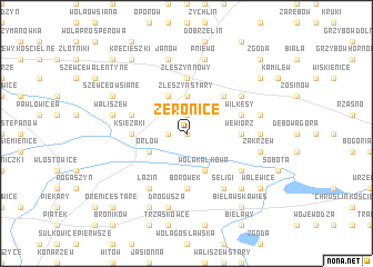 map of Żeronice