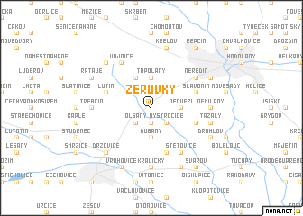 map of Žerŭvky