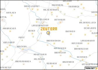 map of Zeutern