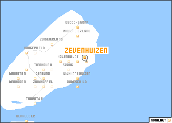 map of Zevenhuizen