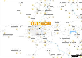 map of Zevenhuizen