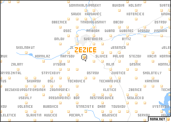 map of Žežice