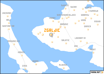 map of Žgaljić