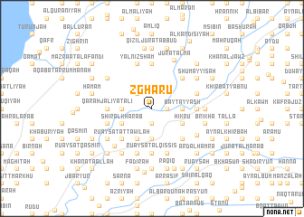 map of Zghārū