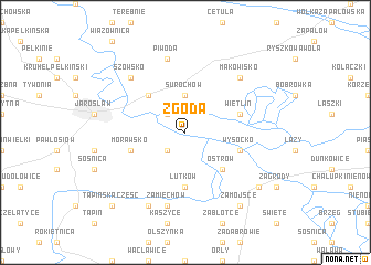 map of Zgoda