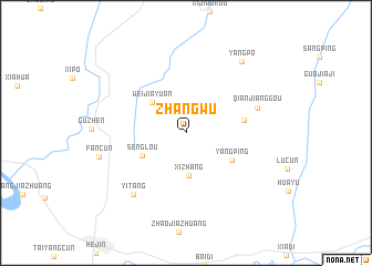 map of Zhangwu