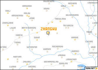 map of Zhangwu