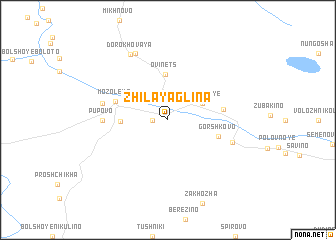 map of Zhilaya Glina