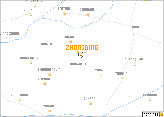 map of Zhongding