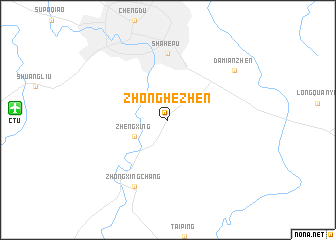 map of Zhonghezhen