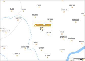 map of Zhongjian