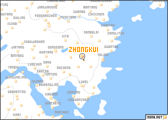map of Zhongkui