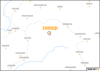map of Zhongqi