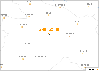 map of Zhongxian