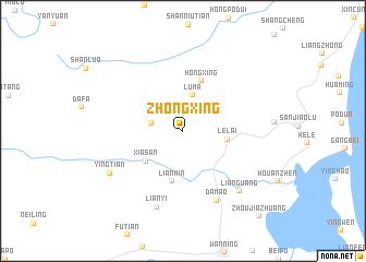 map of Zhongxing