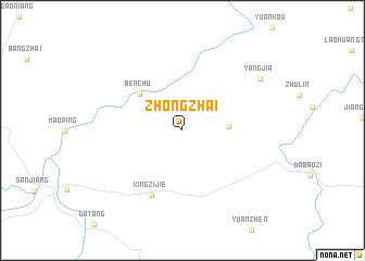 map of Zhongzhai