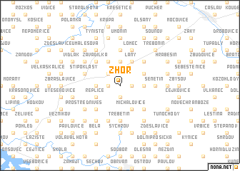 map of Zhoř