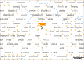 map of Zhoř