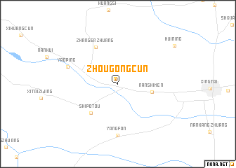 map of Zhougongcun