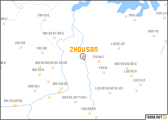 map of Zhousan
