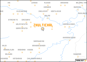 map of Zhŭlti Chal