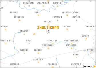 map of Zhŭlti Khan