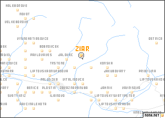 map of Žiar